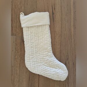 Pottery Barn Quilted velvet Ivory stockings